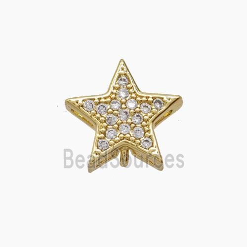 Copper Star Pendant Pave Zirconia 18K Gold Plated