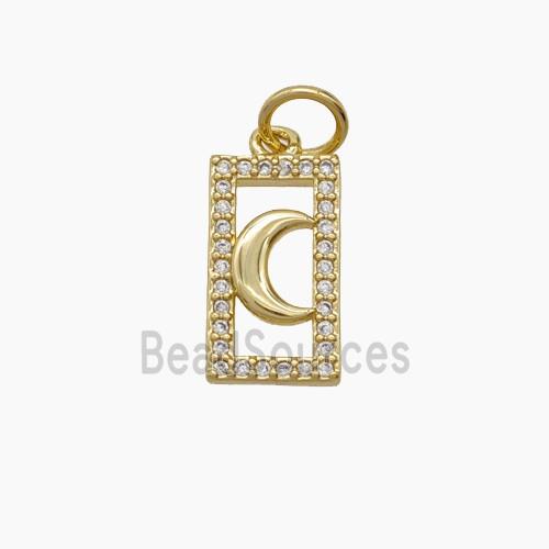 Copper Moon Pendant Pave Zirconia 18K Gold Plated