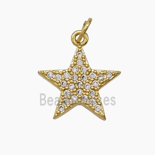 Copper Star Pendant Pave Zirconia 18K Gold Plated
