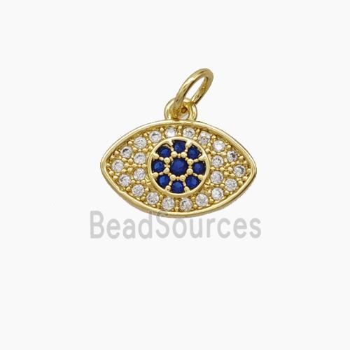 Copper Eye Pendant Pave Zirconia 18K Gold Plated
