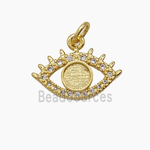 Copper Eye Pendant Pave Zirconia 18K Gold Plated