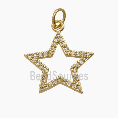 Copper Star Pendant Pave Zirconia 18K Gold Plated
