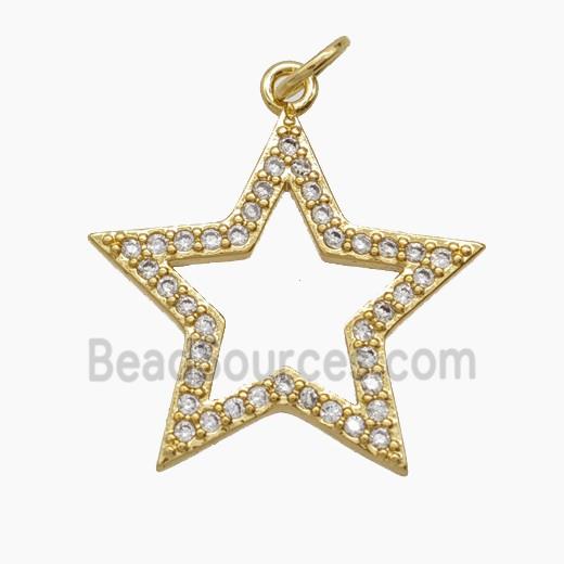 Copper Star Pendant Pave Zirconia 18K Gold Plated