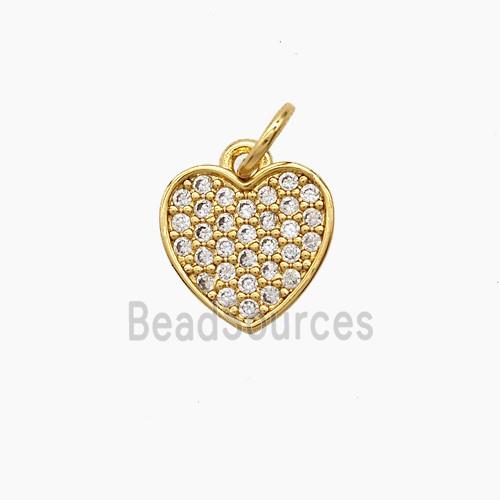 Copper Heart Pendant Pave Zirconia 18K Gold Plated