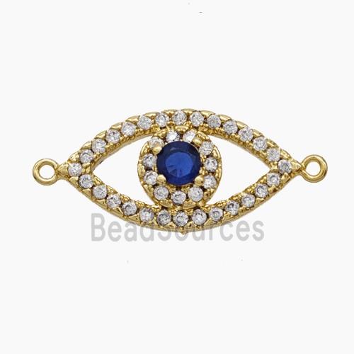 Copper Eye Connector Pave Zirconia 18K Gold Plated