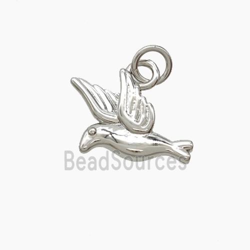 Copper Dove Birds Pendant Platinum Plated