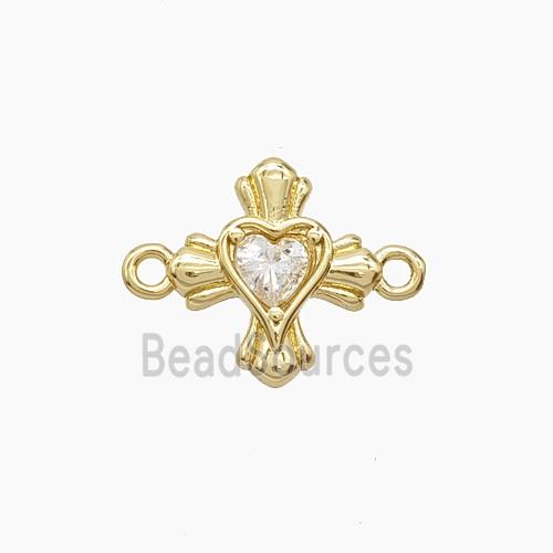 Copper Pendant Pave Zircon, Gold Plated