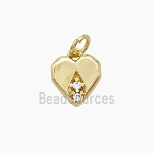 Copper Pendant Pave Zircon, Gold Plated