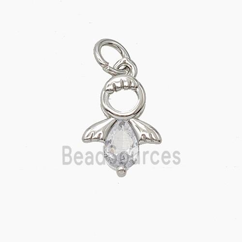 Copper Pendant Pave Zircon, Gold Plated