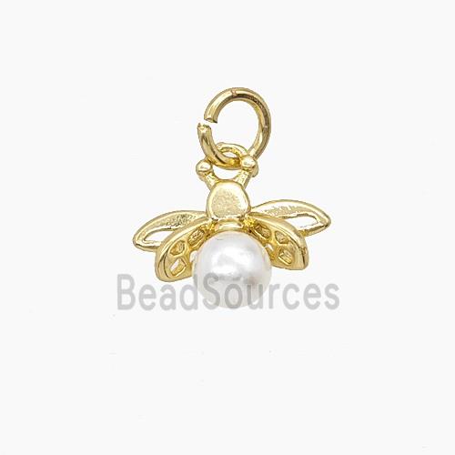 Copper Pendant Pave Zircon, Gold Plated