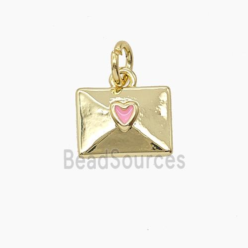 Copper Pendant Pave Zircon, Gold Plated