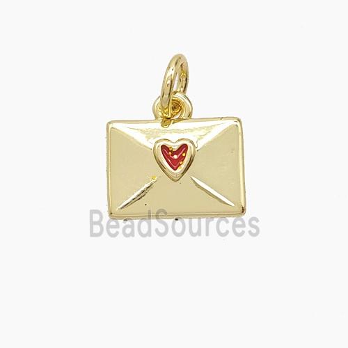 Copper Pendant Pave Zircon, Gold Plated