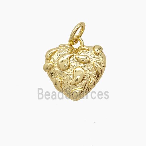Copper Pendant Pave Zircon, Gold Plated