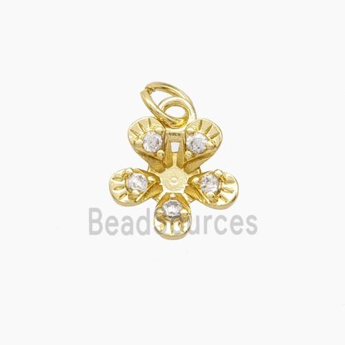Copper Pendant Pave Zircon, Gold Plated