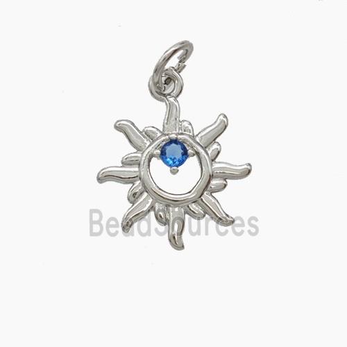 Copper Pendant Pave Zircon, Gold Plated