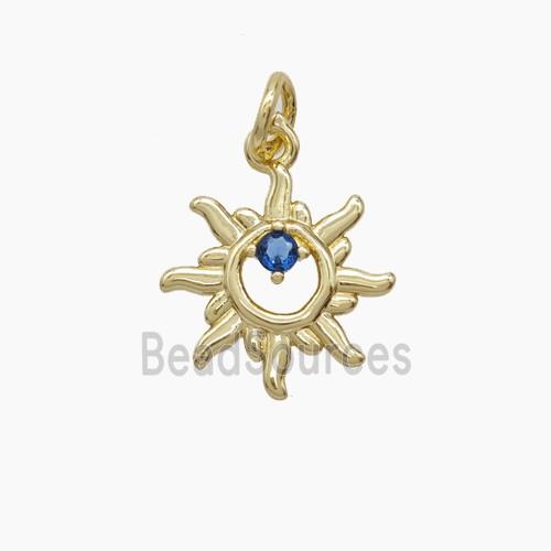 Copper Pendant Pave Zircon, Gold Plated