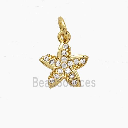 Copper Pendant Pave Zircon, Gold Plated