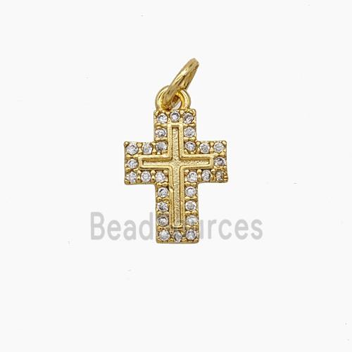 Copper Pendant Pave Zircon, Gold Plated