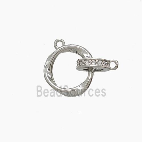 Copper Pendant Pave Zircon, Gold Plated