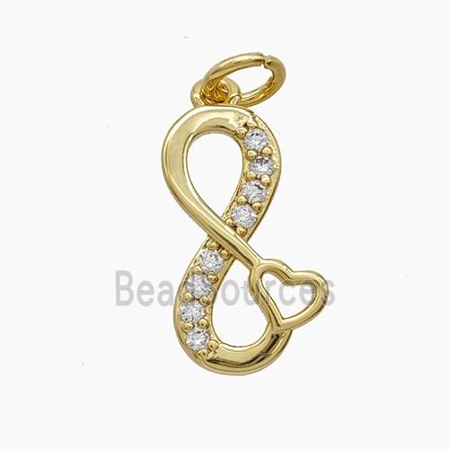 Copper Pendant Pave Zircon, Gold Plated