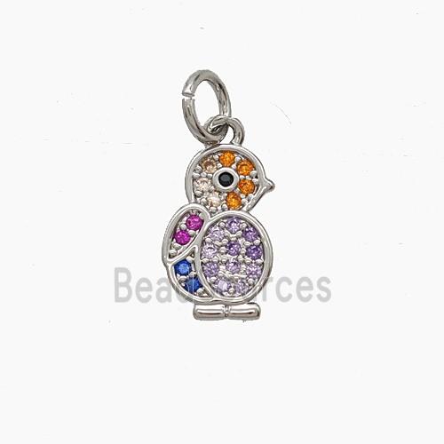 Copper Pendant Pave Zircon, Gold Plated