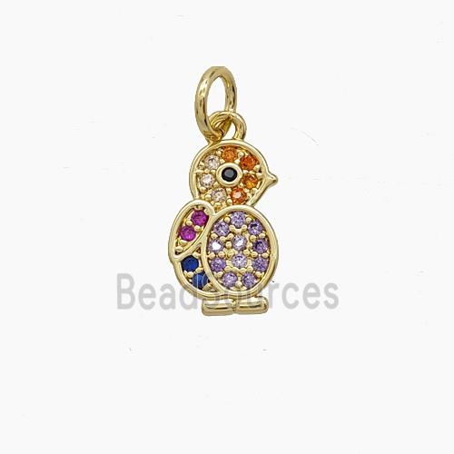 Copper Pendant Pave Zircon, Gold Plated