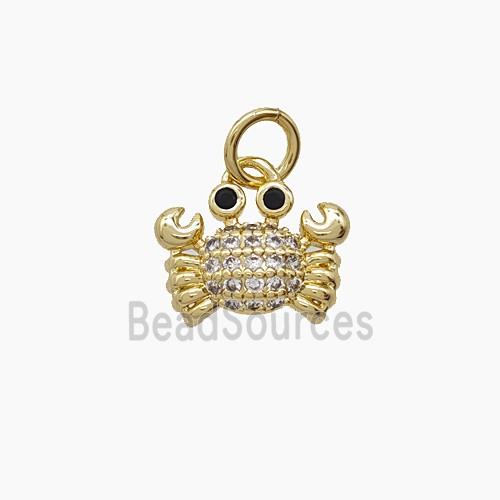 Copper Pendant Pave Zircon, Gold Plated