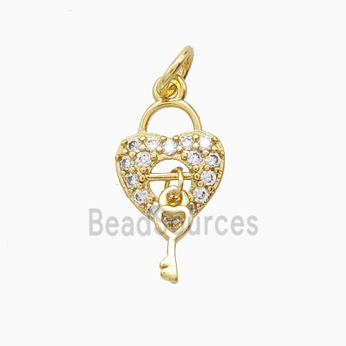 Copper Pendant Pave Zircon, Gold Plated
