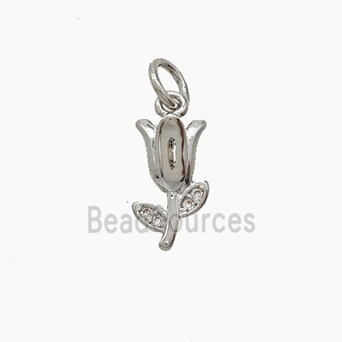 Copper Pendant Pave Zircon, Gold Plated