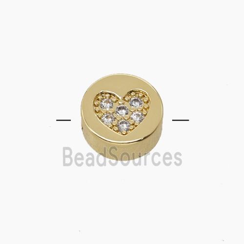 Copper Pendant Pave Zircon, Gold Plated