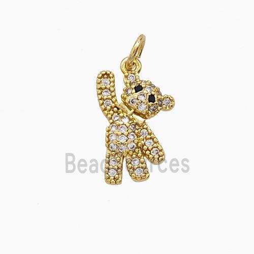 Copper Pendant Pave Zircon, Gold Plated