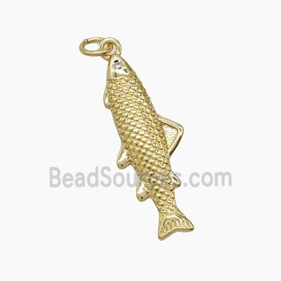 Copper Pendant Pave Zircon, Gold Plated