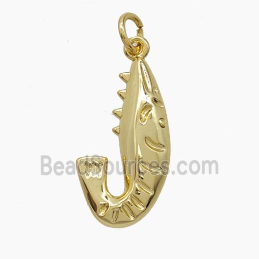 Copper Pendant Pave Zircon, Gold Plated