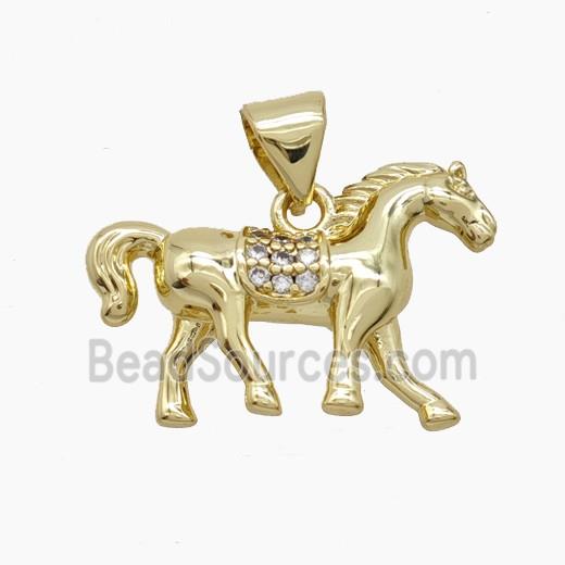 Copper Pendant Pave Zircon, Gold Plated