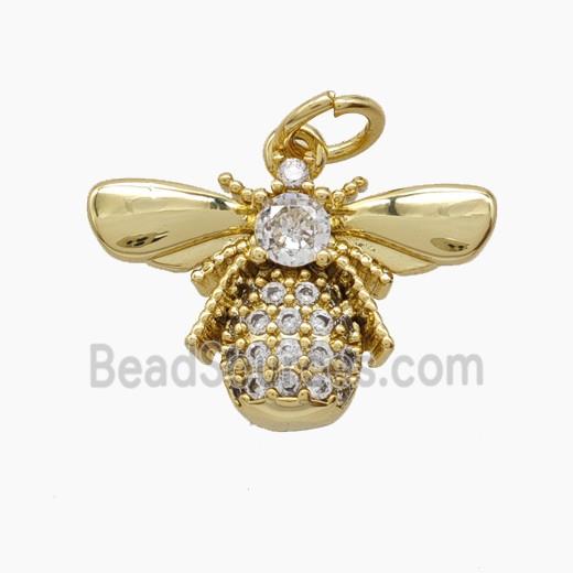 Copper Pendant Pave Zircon, Gold Plated