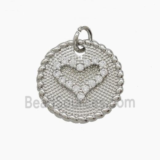 Copper Pendant Pave Zircon, Gold Plated