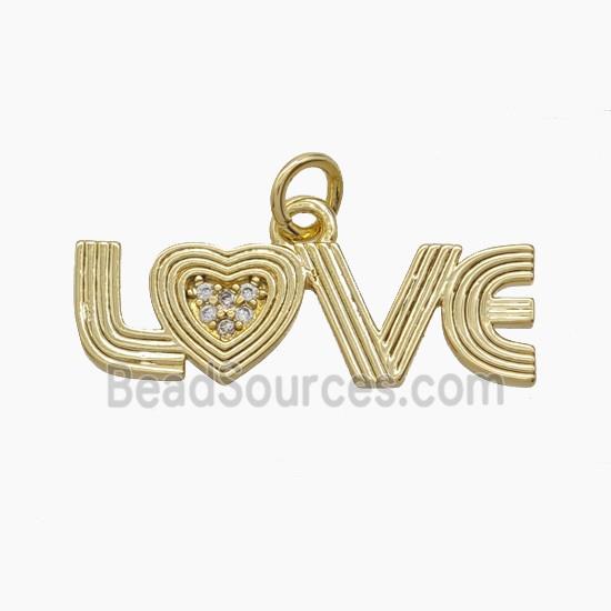 Copper Pendant Pave Zircon, Gold Plated