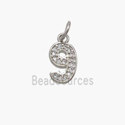 Copper Pendant Pave Zircon, Gold Plated