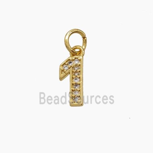Copper Pendant Pave Zircon, Gold Plated