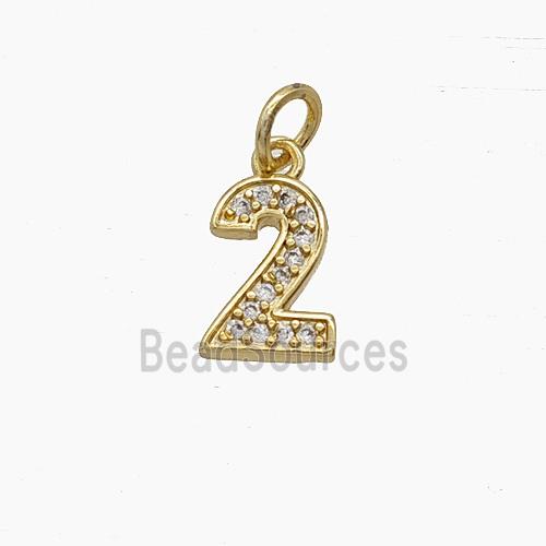 Copper Pendant Pave Zircon, Gold Plated