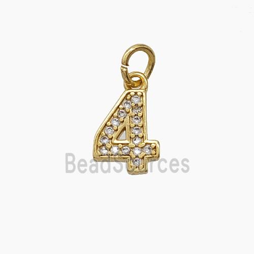 Copper Pendant Pave Zircon, Gold Plated