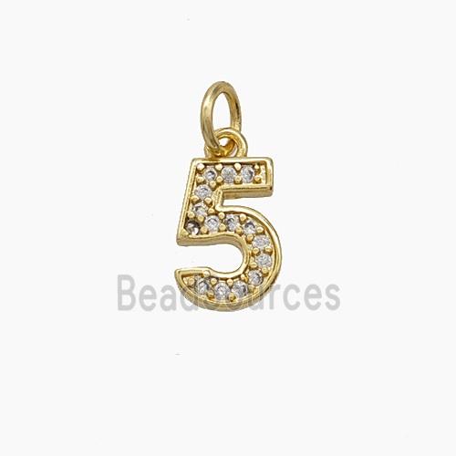 Copper Pendant Pave Zircon, Gold Plated
