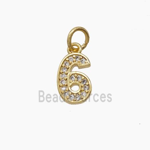 Copper Pendant Pave Zircon, Gold Plated
