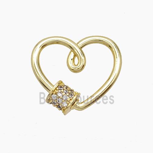 Copper Pendant Pave Zircon, Gold Plated
