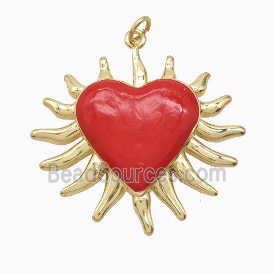 Copper Pendant Pave Zircon, Gold Plated