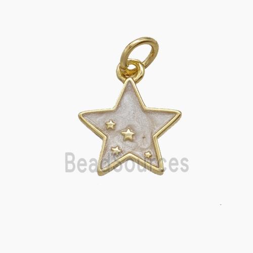 Enamel Copper Pendant, Gold Plated