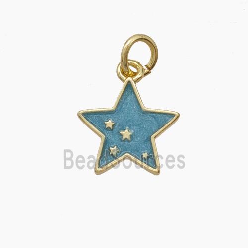 Enamel Copper Pendant, Gold Plated