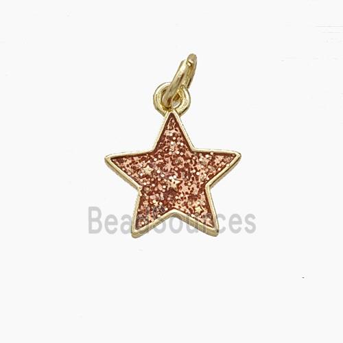 Enamel Copper Pendant, Gold Plated