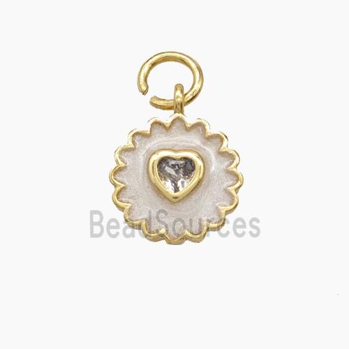 Enamel Copper Pendant, Gold Plated