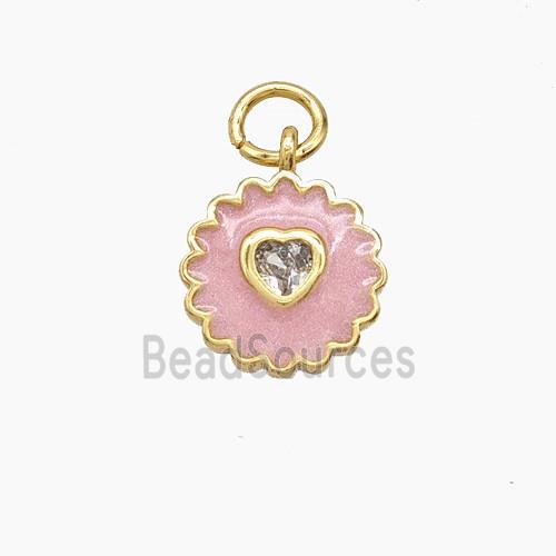 Enamel Copper Pendant, Gold Plated